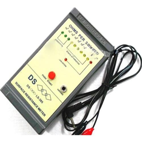New Arrival DS Surface Resistance Tester LS-385 LED Anti-static Pad Tester Human Body Tester 5 to 49 Degrees Celsius 3.16*10n