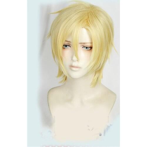 1pcs Ash Lynx Wig BANANA FISH Heat Resistant Synthetic Hair Anime Cosplay Costume Accessories for Men Halloween Party Decor