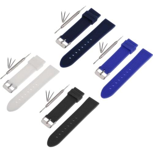 22mm Soft Watch Straps Silicone Watch Band Strap Replacement & Repair Tools