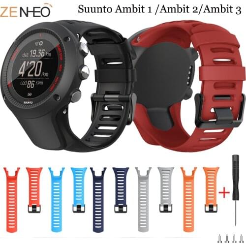 ZENHEO Silicone Watch Strap For SUUNTO Ambit1 Ambit 2 Ambit3 Replacement Correa Mens sport watch band wristband accessories