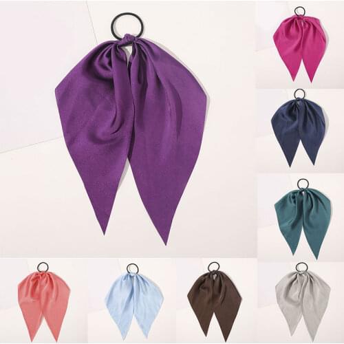 1Pc Bow Satin Ribbon Scrunchies Hair Tie Rope for Women Girls Ponytail Scarf Elastic Hair Bands Rubber Bands Hair Accessories