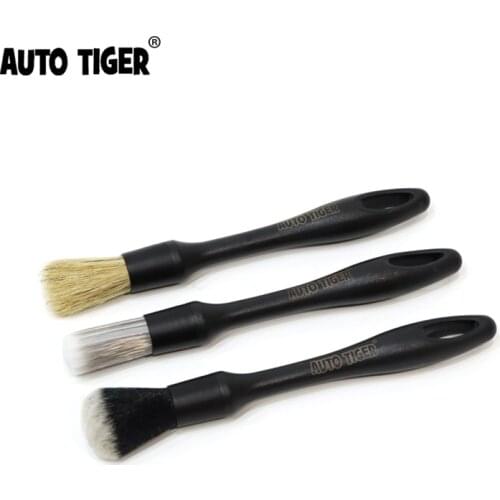 AUTO TIGER Car Detailing Brush Boar Bristles Hair PP Hair Brush Zero Scratches Soft Detailing Brush For Car Interior Exterior
