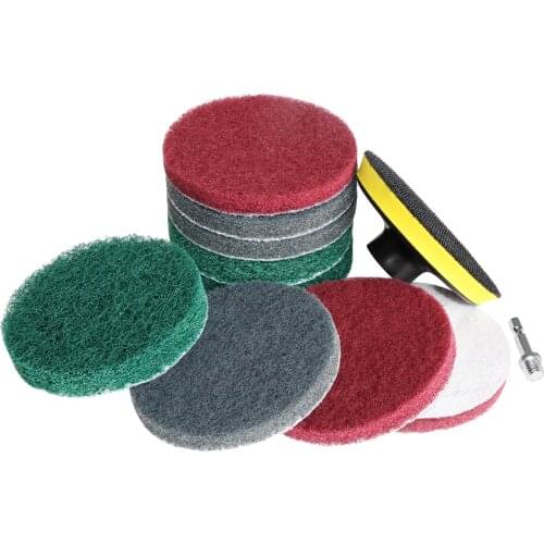 5" 4-inch Power Scrub Pads for Drill Polish Scouring Pad Hook & Loop Non-woven Abrasive Sanding Disc industrial Cleaning