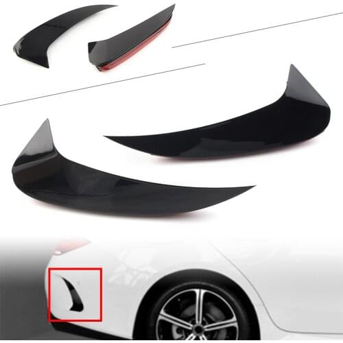 Car Rear Bumper Splitters Bodykit Fins Trim For 2018 2019 2020 Mercedes Benz CLS C257 CLS450 CLS53 AMG Glossy Black 2PCS