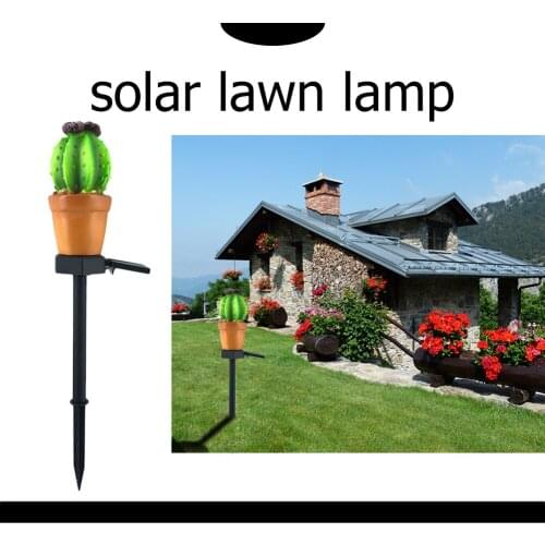 Outdoor Light Sensor Control Lamp Cactus LED Garden Warm white Solar Lamp Waterproof Light Sensor Lamp for Holiday