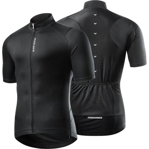 Wosawe Men Short Sleeve Cycling Jersey MTB Bicycle Bike Shirt Quick Dry Breathable Summer Running Sports Shirt