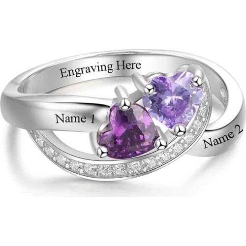 YSH new 925 Sterling Silver Personalized Birthstone rings customized engraved fine jewelry for women mothers rings Free shipping