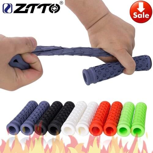 ZTTO Bicycle Parts MTB Mountain Bike Road Bicycle Real Silicone Shock-Proof Anti-Slip Grips 1 Pair