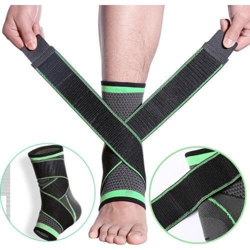 3D Sport Ankle Brace Protector Compression Strap Sleeves Support Nylon Weave Elastic Bandage Foot Protective Gear Gym Fitness