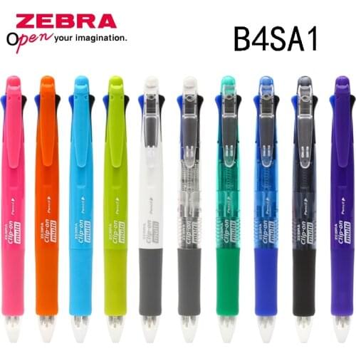 Zebra B4SA1 Clip-On 4 Color 0.7 mm Ballpoint Multi Pen (Black, Blue, Red, Green) + 0.5 mm Pencil