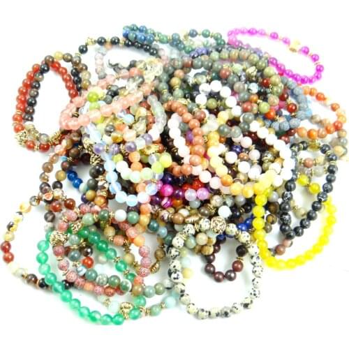 2017 Fashion 8MM Natural Stone Bracelets For Women Men Tiger Eyes Agates Gold Lions head Beaded Bracelets