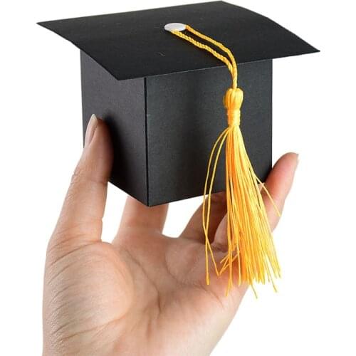 5pcs Gift Box Creative Doctor Hat Cap Candy Box Graduation Celebration Party Decoration Favor Box Graduation Gift Packing Box