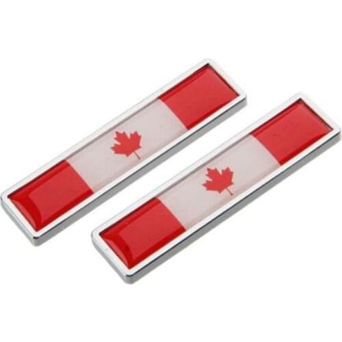 2Pcs/Lot Car Canada Flag Metal Sticker Decorate Sticker Emblem Badge For Canadian National flag Cars