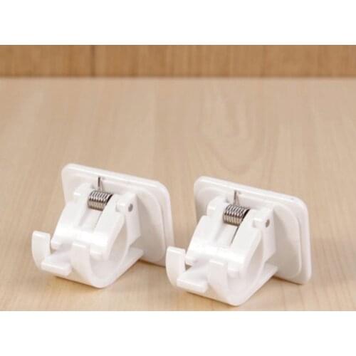 2Pcs Curtain Rod Bracket Hooks Seamless Adjustable Clear Wall Bracket Self Adhesive Rods Hanger For Home Bearing Weight Hooks