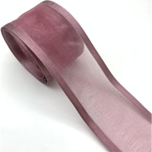 25mm 38mm 5yards Mauve Satin Edge Ribbon Organza Ribbon For Bow Wedding Christmas Decoration Handmade DIY Wrapping Crafts