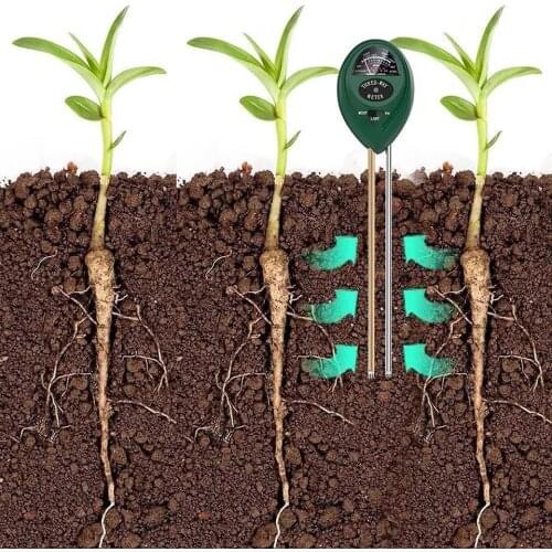 3 in 1 Soil PH Meter Moisture/Light/Ph Tester Plant Soil Care Farm Soil Test Kit PH Monitor Detector Moisture Meter Garden Tool