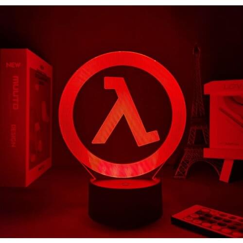 3D night light CS half-life colorful remote control gradient USB touch night decoration led desk lamp birthday holiday gift
