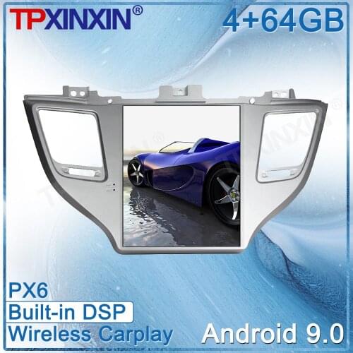 For Hyundai Tucson 2015 2016-2018 Tesla Styel Android 9 Car DVD Screen GPS Navigation Radio Multimedia Palyer Head Unit Recorder