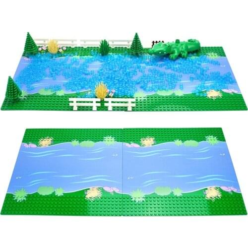 Baseplate City Street colorful River Sandy Beach Island Base Plate Seaside Building Blocks bricks plates Compatible All Brands