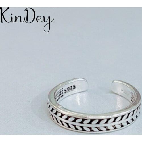 Bijoux 2020 Simple Style Silver Color Leaf Rings For Women Gifts Large Adjustable Finger Rings