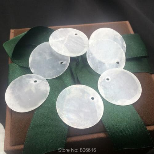 25MM 200Pcs Natural Mirror Freshwater Shell Flat Round Shape Jewelry Beads Charms DIY Jewellery Making Acceossires