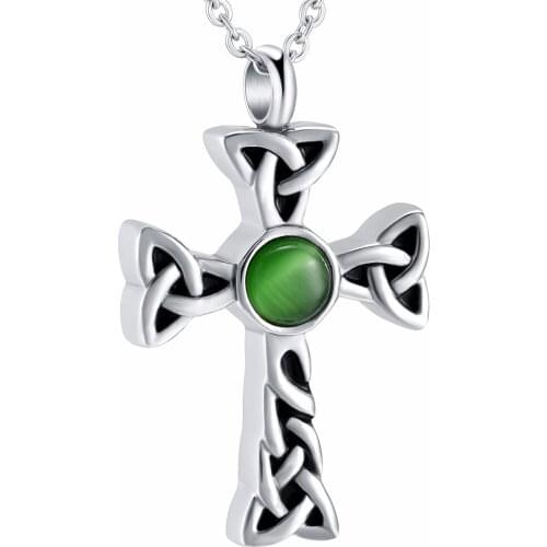 IJD8023 Funeral Cross Ash Keepsake Urn Pendant Necklace Wholesale 316l Stainless Steel Necklace Fashion Urn Jewelry for Cremains