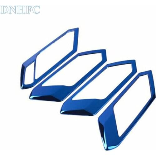 DNHFC 4 PCS/SET Car interior handle decoration sequin 3D car sticker For Volkswagen T-ROC TROC LHD 2017 2018 Accessories