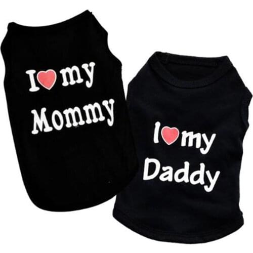 Summer Dog Clothes Soft Cotton Cat Vest Clothing Puppy Outfit Dog Clothes For Small Dog Cat Shirt Mommy Daddy Clothing 20Q