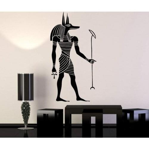 Ancient Egypt Art Stickers Mural Home Decor Anubis God Egyptian Style Vinyl Wall Decal Bedoom Living Room Decoration Decals D552