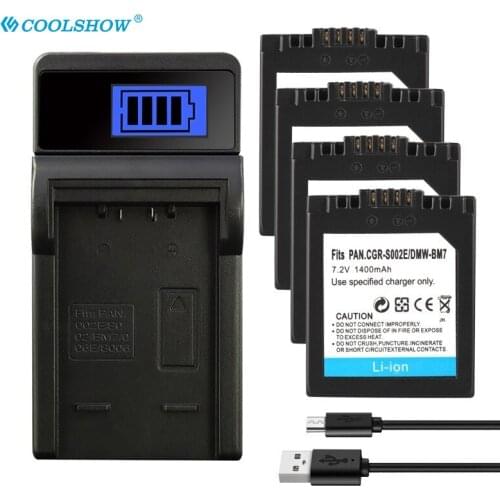CGA-S002E CGA S002E CGAS002 S002 Camera Battery For Panasonic DMC-FZ1 DMC-FZ10 DMC-FZ10EG-K DMC-FZ3B 1400mAh Batteries
