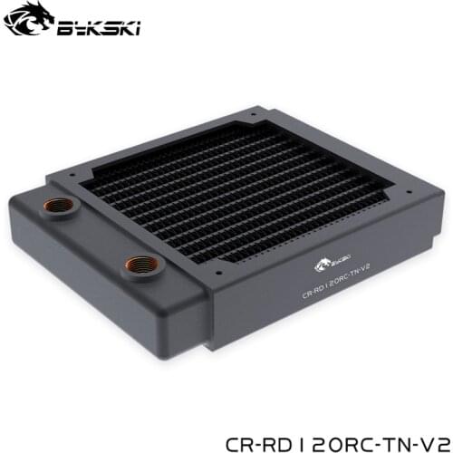 Bykski 120mm Computer Copper Radiator Water Discharge Liquid HeatSink For 12cm Fan About 30mm Thick,CR-RD120RC-TN-V2