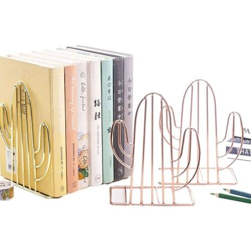 2pcs/pair Plant Shaped Metal Bookends Book Support Stand Desk Magazine Book Stand Office Organizer Storage Holder Shelf этажерка