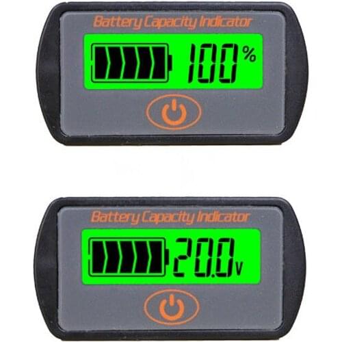 Battery Monitor Voltmeter Voltage Tester Capacity Indicator SOC Acid Lead 12V24V