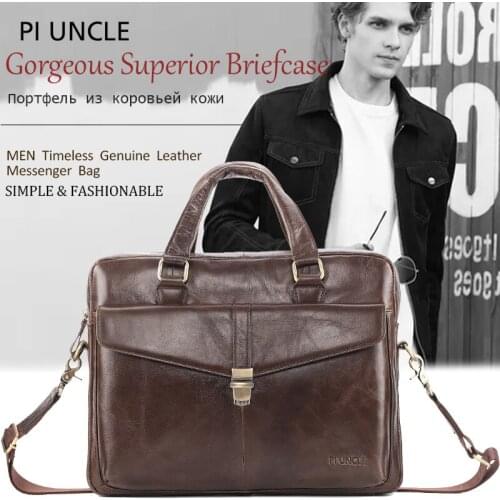 Mens Business Large Capacity Single Shoulder Messenger Bag Brand Leather Handbag Mens Leather Briefcase 2020 High Quality New