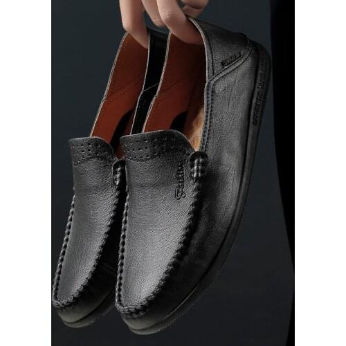 Men flat hot soulier man leather sale 2020 spring casual Mens zapatos shoe shose black shoes cuero fashion sapatos sapato para