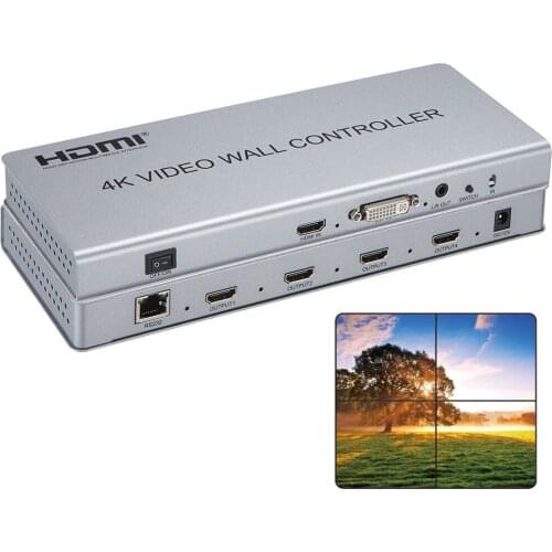 Video Wall controller 4KX2K HDMI 1.4 video Wall Processor DVI/HDMI in to 4X HDMI out with audio&RS232 control
