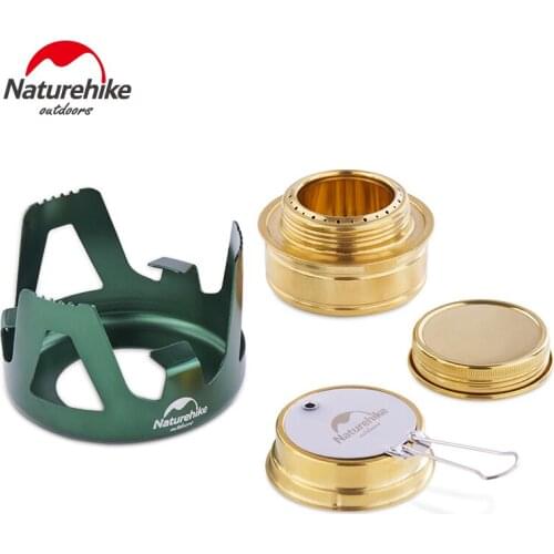 Naturehike Mini Portable Alcohol Stove Burners with Aluminum Alloy Stand Lid Outdoor Burner For Picnic Cooking BBQ NH18L001-T