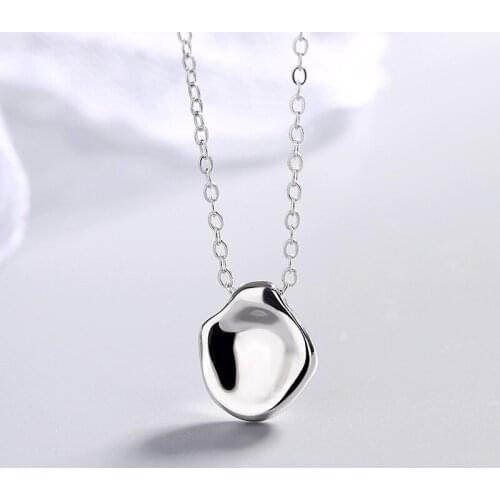 New Arrival 925 Sterling Silver Geometric Pendant Necklace For Women Statement Silver Color Collar Necklaces Party Gifts