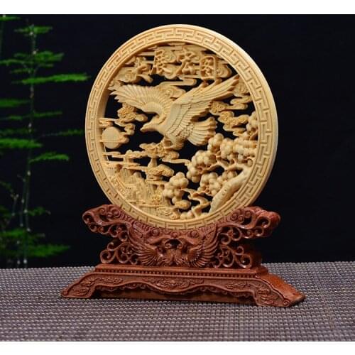 Wood carving eagle, flying eagle, wooden crafts gift Home desktop decoration office ornaments (A1027)