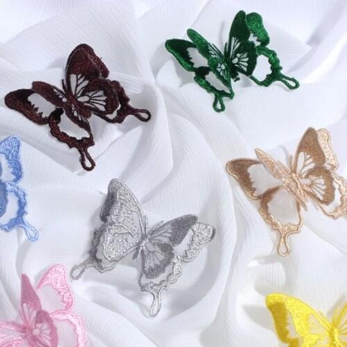 Butterfly Patch Iron On For Clothing Multicolor Embroidery Appliques Badge Stickers Garments Dress DIY Sewing Accessories Crafts