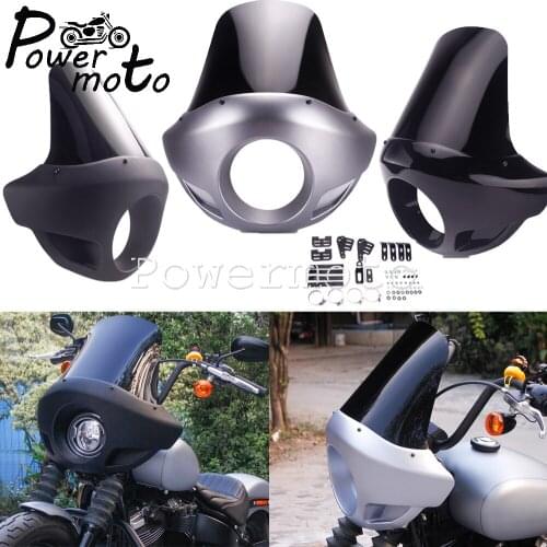 5 3/4" Motorcycle Headlight Mask Fairing Windshield Screen Fairing For Harley Sportster Dyna XL 883 1200 XL883 XL1200 Fat Bob