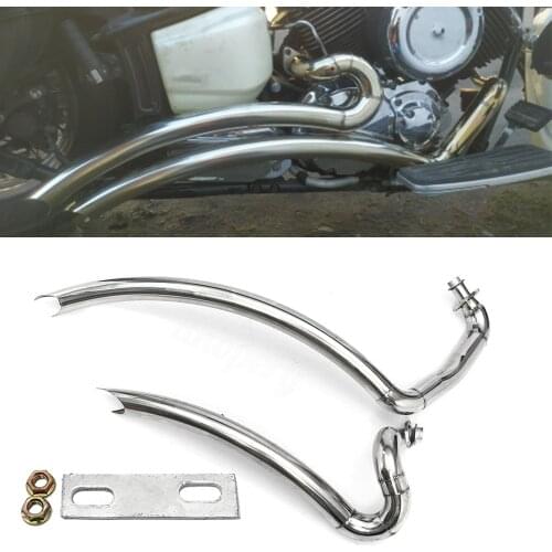 Motorcycle Staggered Slash Cut Exhaust Vent Pipe Baffle With Removable Muffler Silencer For Yamaha V Star Dragstar 1100 XVS1100