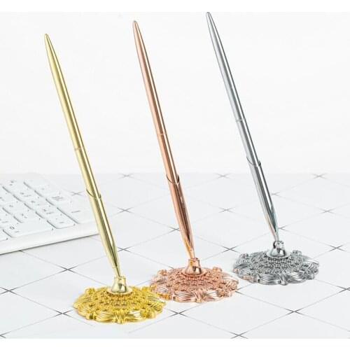 Hollow Round Pen Holder, Signing Pen Wedding Pens Guest Book Ballpoint Pens for Engagement Ceremony Graduation Office (1Pcs)