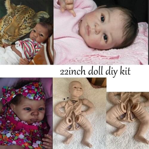Popular 22inch Ethnic Reborn Doll Kit Thandie Real Touch Fresh Color Unpainted DIY Doll Parts DIY Toys Drop Shipping