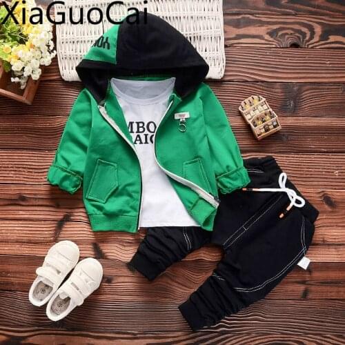 Spring/autumn Casual Kids Hoodies and Pants Baby Childrens Clothing Sets Cartoon Long-sleeved Hoodies Trousers Three-piece Sets