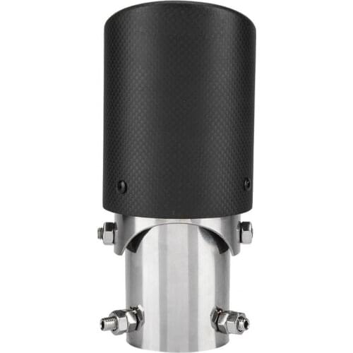 Car Carbon Fiber Style Car Adjustable Single Outlet Exhaust Pipe Muffler Tip Tail Throat 63-89mm automobile accessories