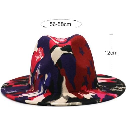 Fedora Hat Jazz Hats Cowboy Hat For Women And Men Double-sided Color Cap Red With Black Wool Bowler Hat Wholesale 2020