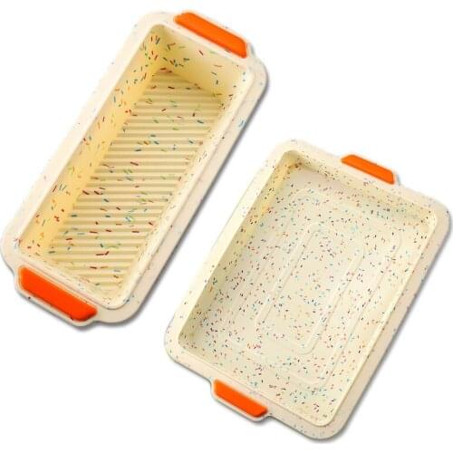 2pcs/Set Silicone Baking Tray Pan Mold Pan Bread Toast Mould Cake Mold Bakeware DIY Pan Form Baking Dish Non-stick Cake Tool
