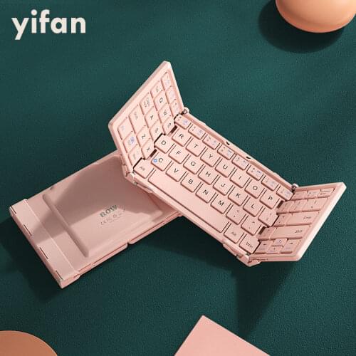 B.O.W Folding Keyboard, 3 Devices Supporting Pocket-Sized Tri-Folded Fodable Keyboard for iPad Mac iPhone Android Windows iOS