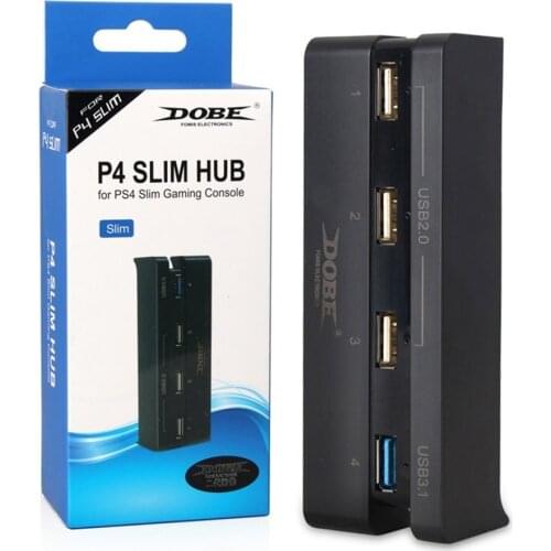 Super High Speed 4 in 1 USB Hub Suitable for Sony Playstation 4 Slim PS4 Slim Console Black Controller Accessory USB 2.0